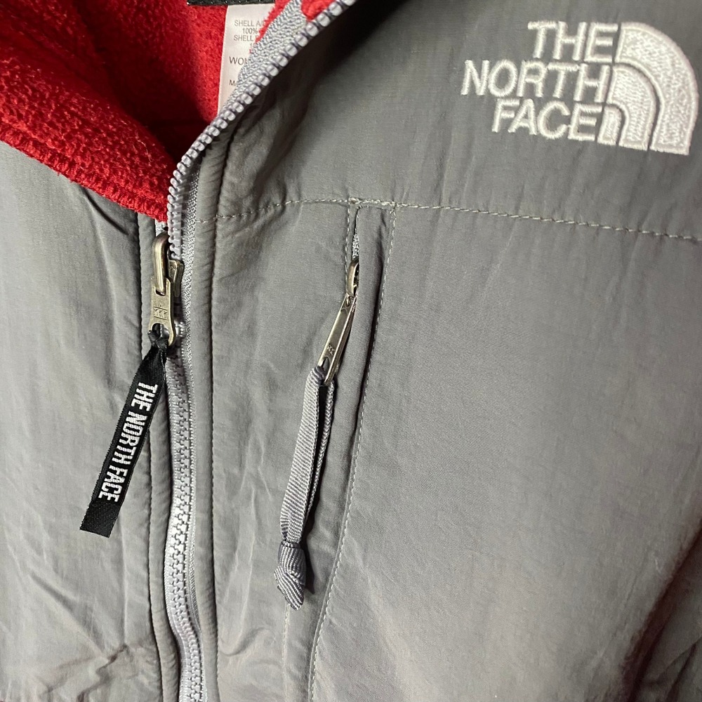 The North Face Denali Fleece Jacket Womens Medium Red Grey‎ Full Zip Mock Neck - Picture 4 of 7